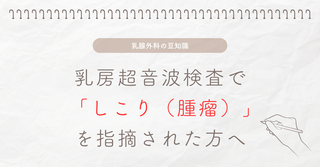 乳房超音波検査で「しこり（腫瘤）」を指摘された方へ