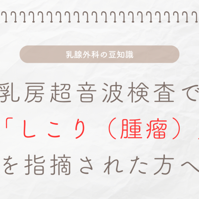 乳房超音波検査で「しこり（腫瘤）」を指摘された方へ
